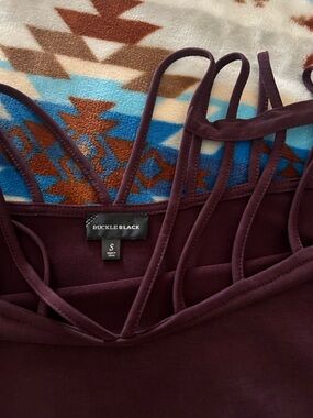 Buckle Strappy Bandeau Top - Wine